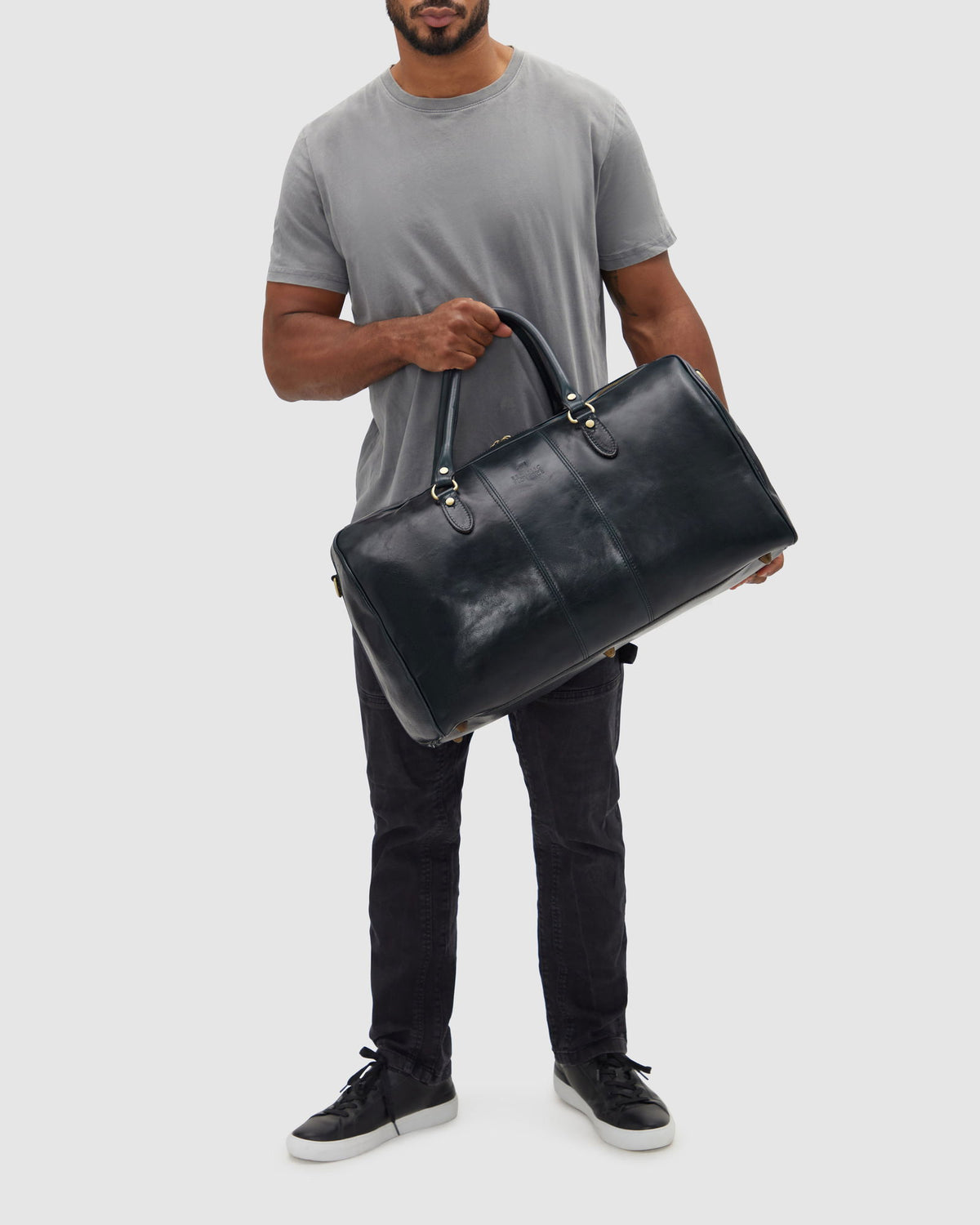 Albertis Blue - Leather Duffle Bag - Republic of Florence