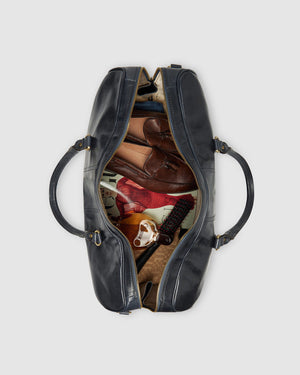 Albertis Blue - Leather Duffle Bag - Republic of Florence