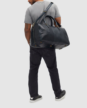 Albertis Blue - Leather Duffle Bag - Republic of Florence
