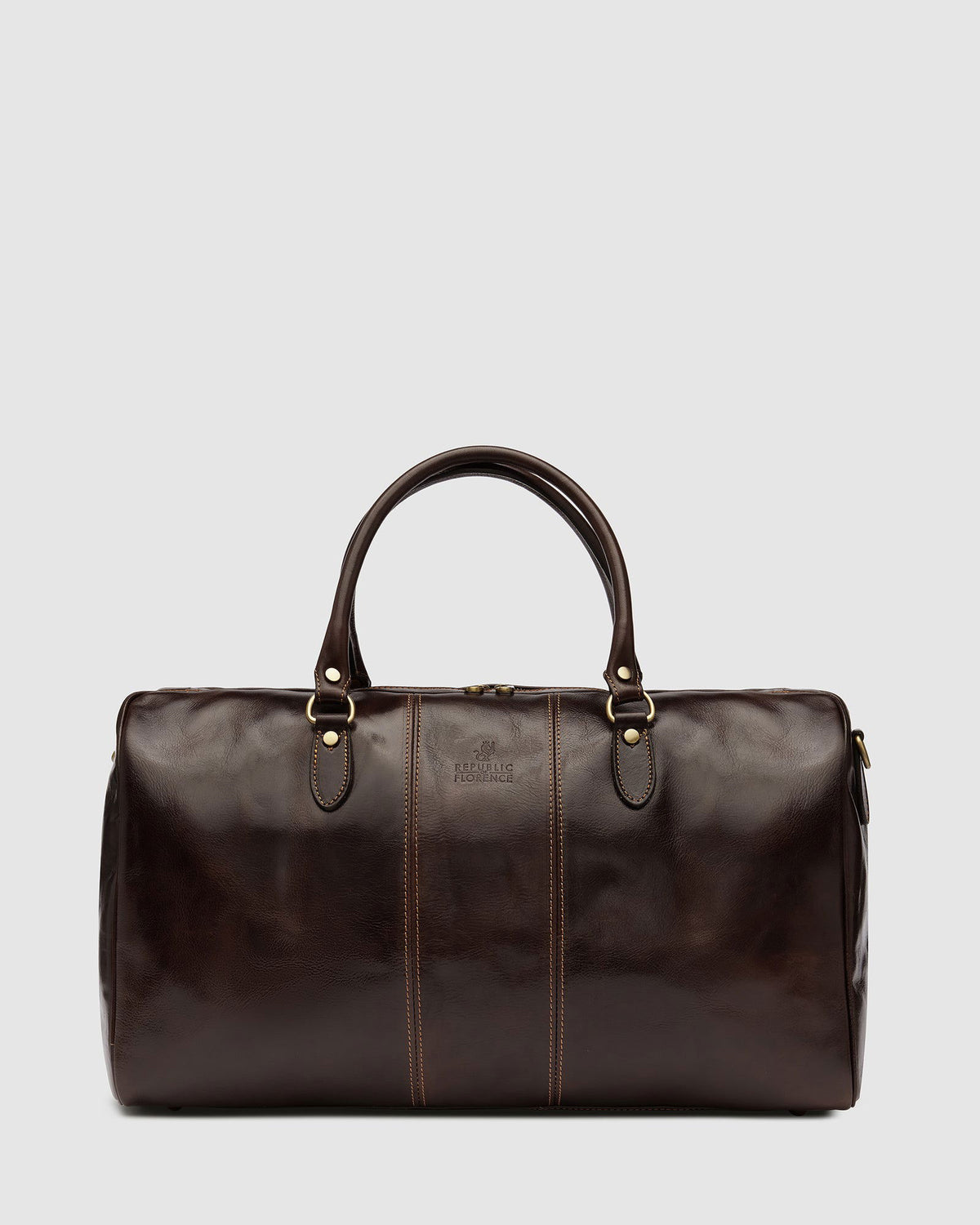 Albertis Chocolate - Leather Duffle Bag - Republic of Florence