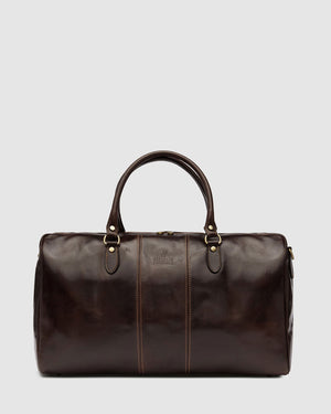 Albertis Chocolate - Leather Duffle Bag - Republic of Florence