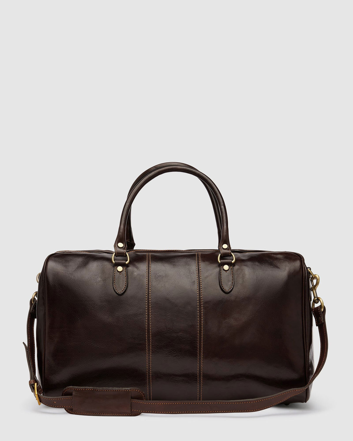 Albertis Chocolate - Leather Duffle Bag - Republic of Florence