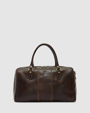 Albertis Piccolo Chocolate - Leather Duffle Bag - Republic of Florence