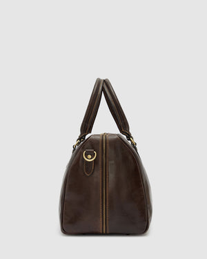 Albertis Piccolo Chocolate - Leather Duffle Bag - Republic of Florence