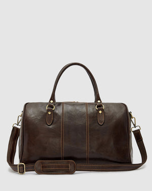 Albertis Piccolo Chocolate - Leather Duffle Bag - Republic of Florence