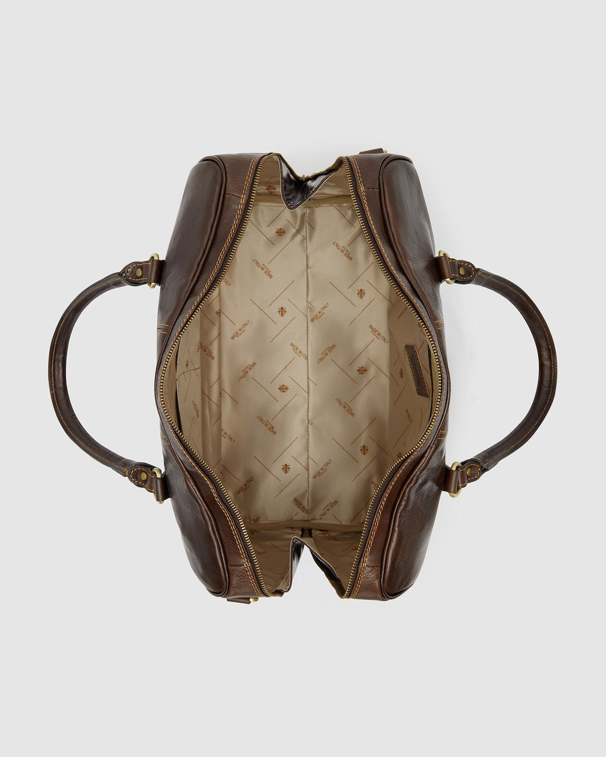 Albertis Piccolo Chocolate - Leather Duffle Bag - Republic of Florence
