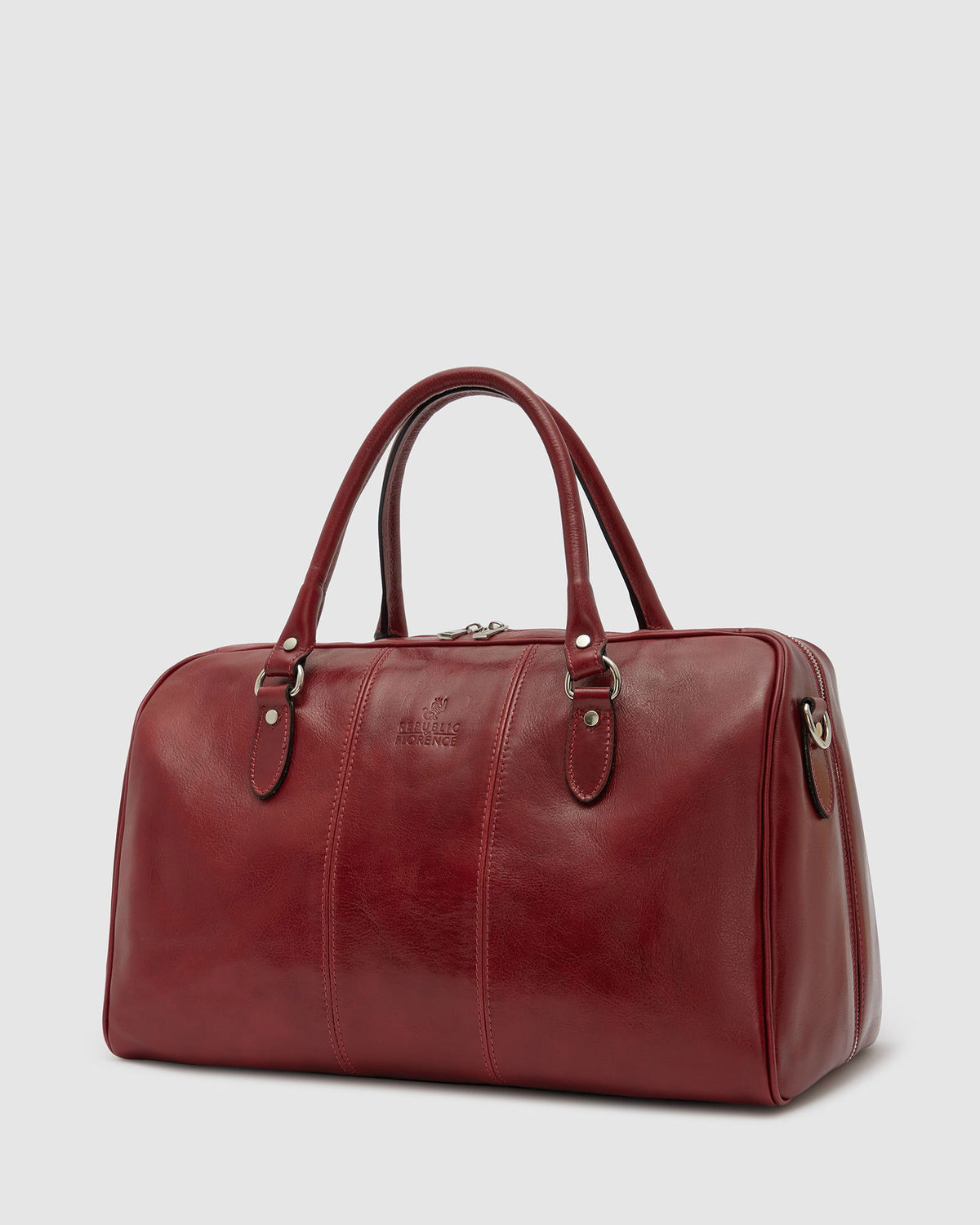 Albertis Piccolo Red - Leather Duffle Bag - Republic of Florence