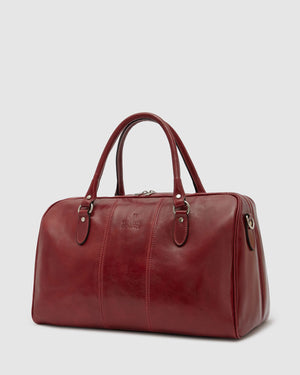 Albertis Piccolo Red - Leather Duffle Bag - Republic of Florence