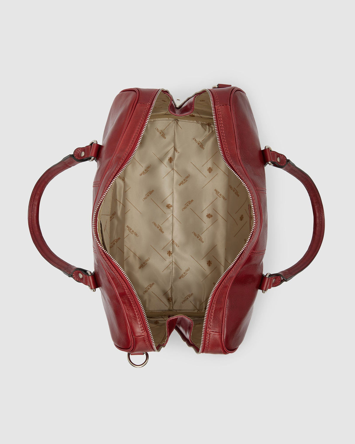 Albertis Piccolo Red - Leather Duffle Bag - Republic of Florence