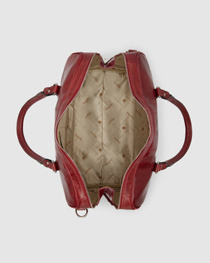 Albertis Piccolo Red - Leather Duffle Bag - Republic of Florence