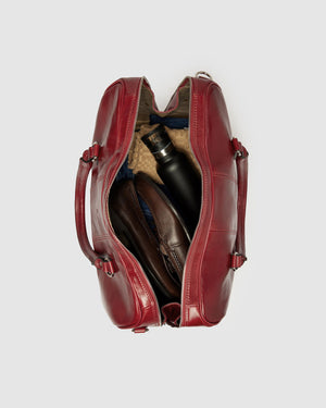 Albertis Piccolo Red - Leather Duffle Bag - Republic of Florence