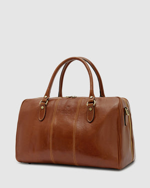 Albertis Piccolo Tan - Leather Duffle Bag - Republic of Florence