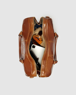 Albertis Piccolo Tan - Leather Duffle Bag - Republic of Florence