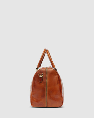 Albertis Tan - Leather Duffle Bag - Republic of Florence