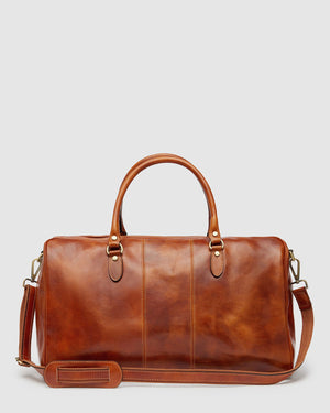 Albertis Tan - Leather Duffle Bag - Republic of Florence