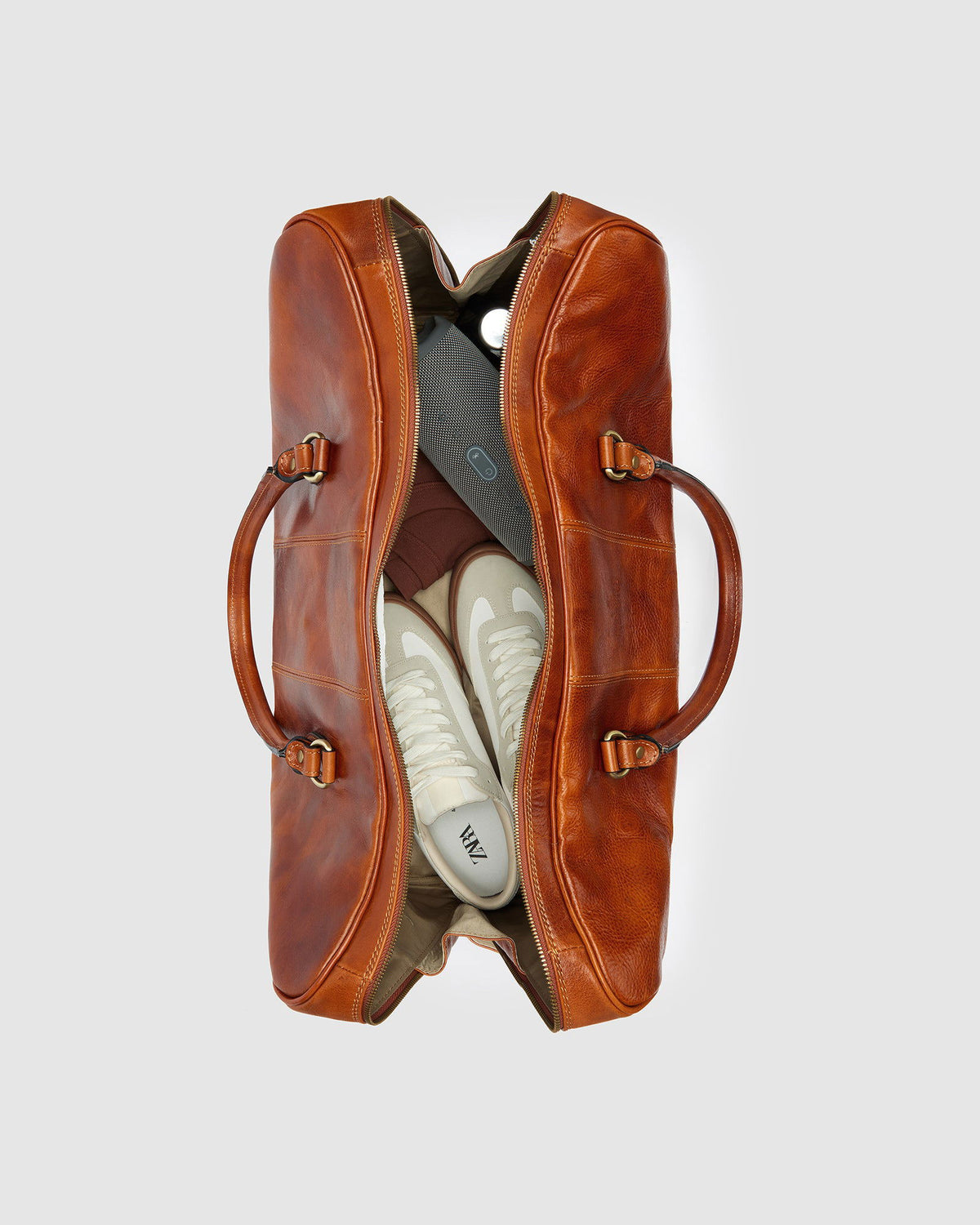 Albertis Tan - Leather Duffle Bag - Republic of Florence