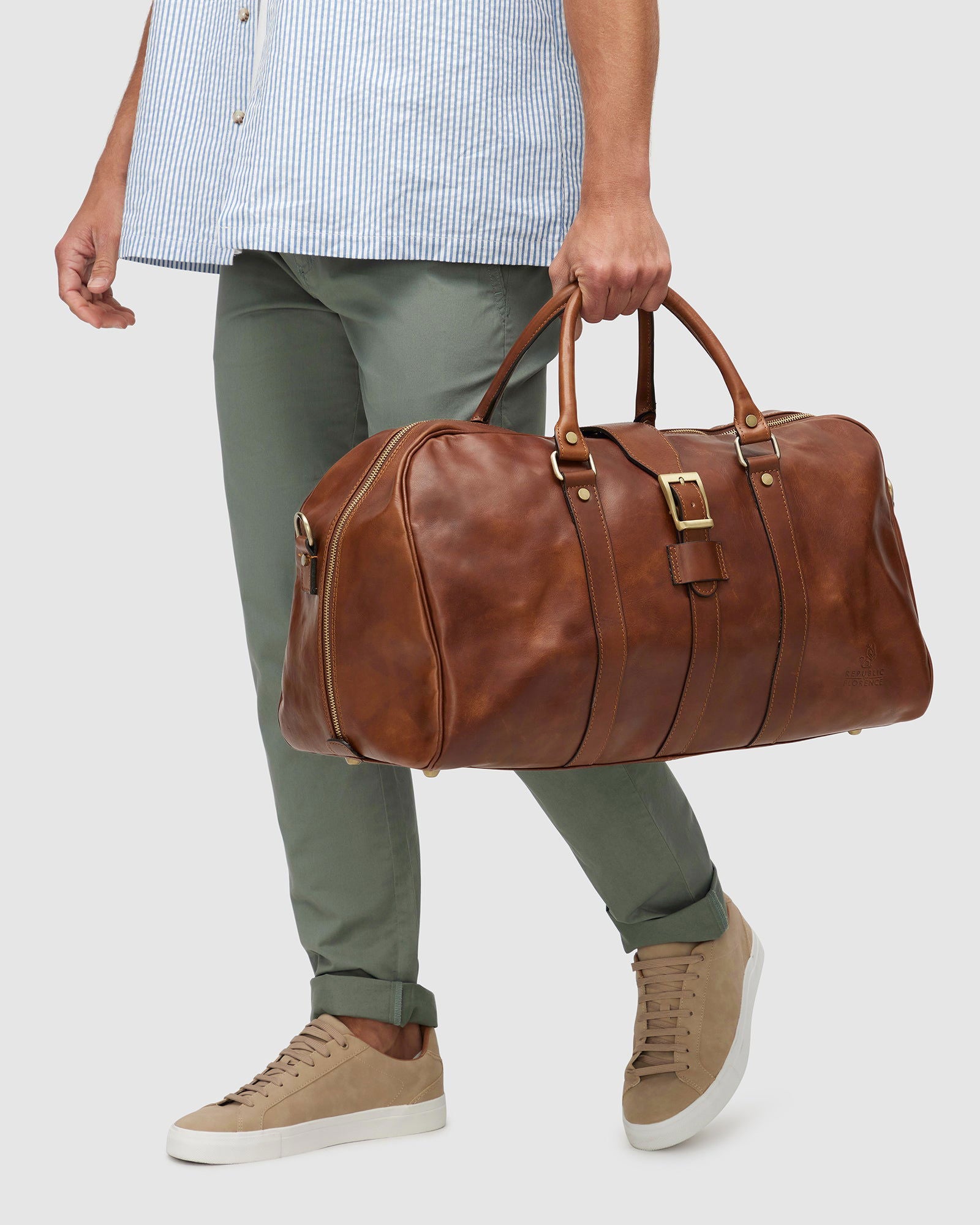 Amerigo Matt Brown - Leather Duffle Bag - Republic of Florence