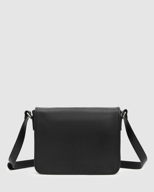 Aurelian Matt Black - 13" laptop leather messenger - Republic of Florence