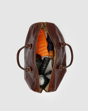 Beltrami Brown - Leather Duffle Bag - Republic of Florence