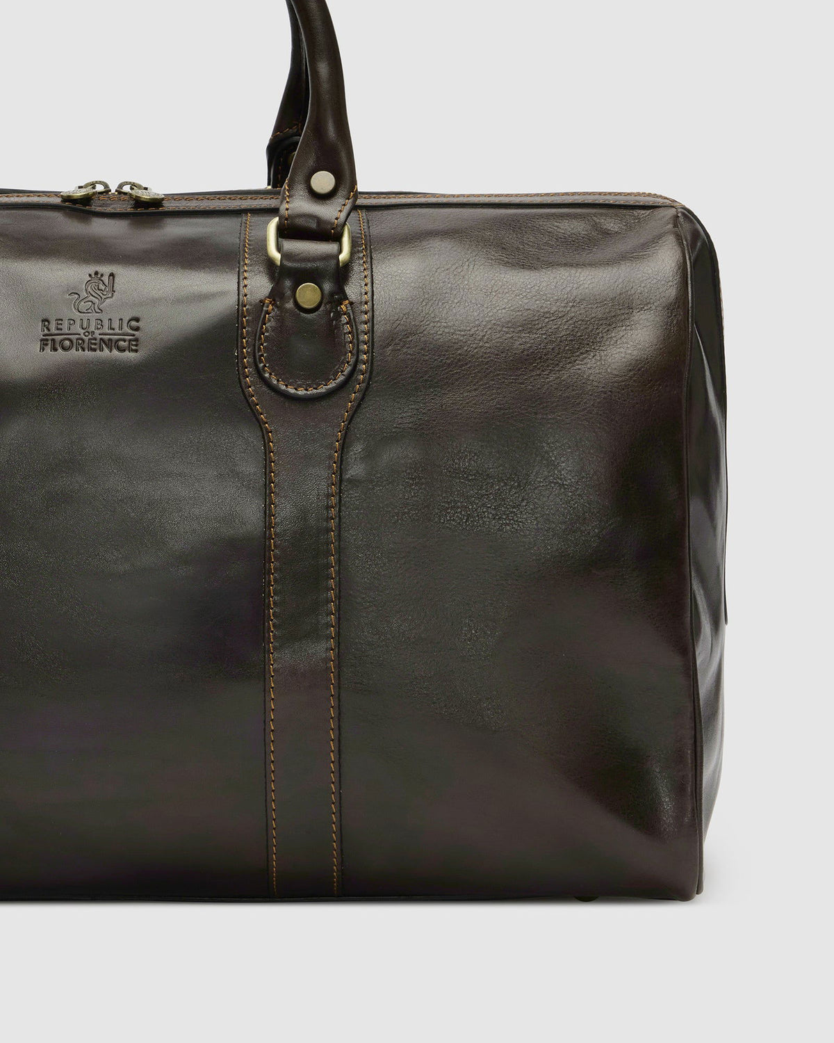 Beltrami Chocolate - Leather Duffle Bag - Republic of Florence