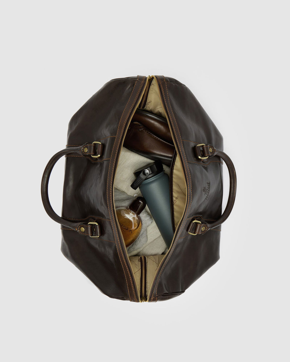 Beltrami Chocolate - Leather Duffle Bag - Republic of Florence