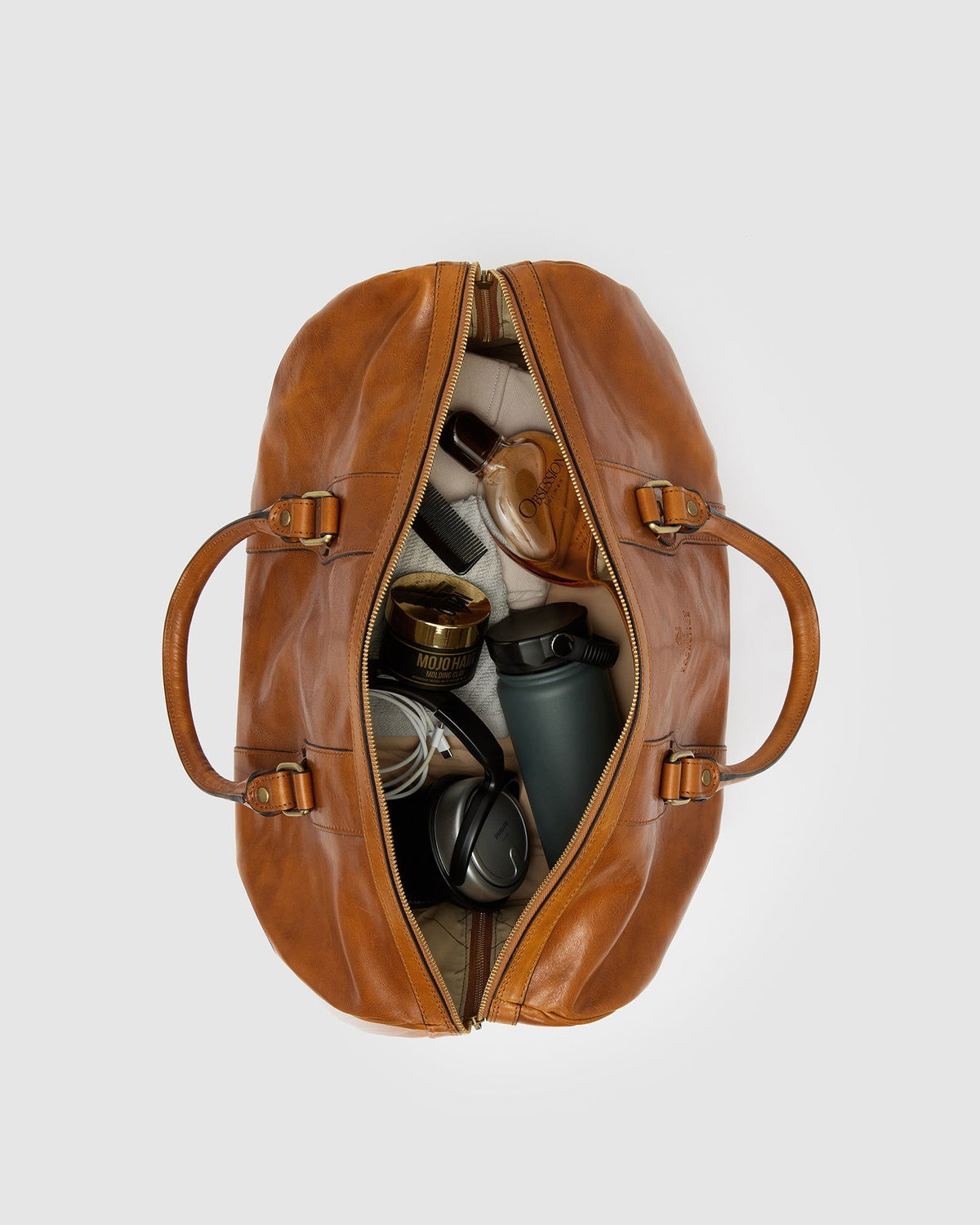 Beltrami Tan - Leather Duffle Bag - Republic of Florence