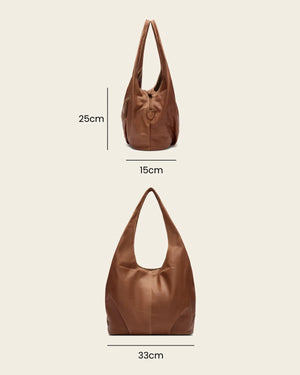Catalina Brown - Leather Hobo Bag