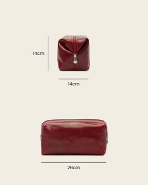 Grand Dopp Kit Rosso - Leather Toiletry Bag