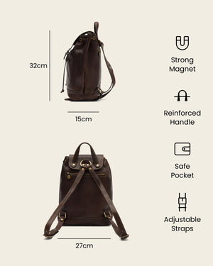 Martina Espresso - Leather Backpack