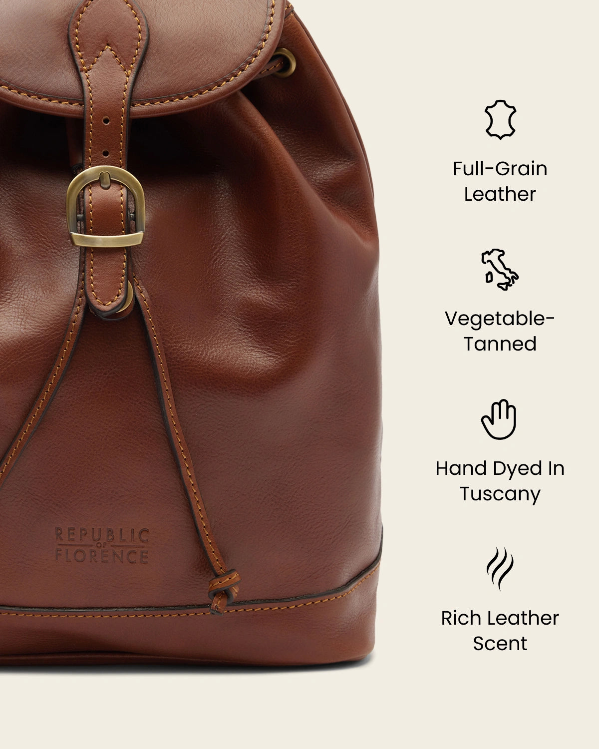 Martina Earth - Leather Backpack