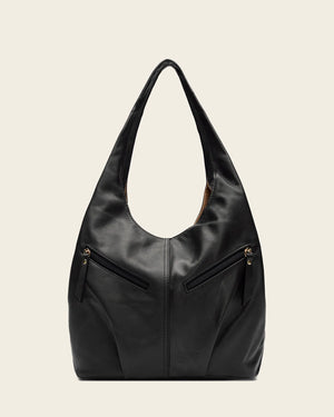 Catalina Black - Leather Hobo Bag