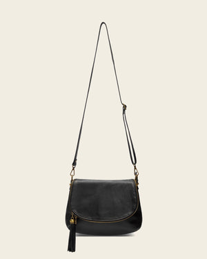 Vasarino Black - Leather Crossbody Bag