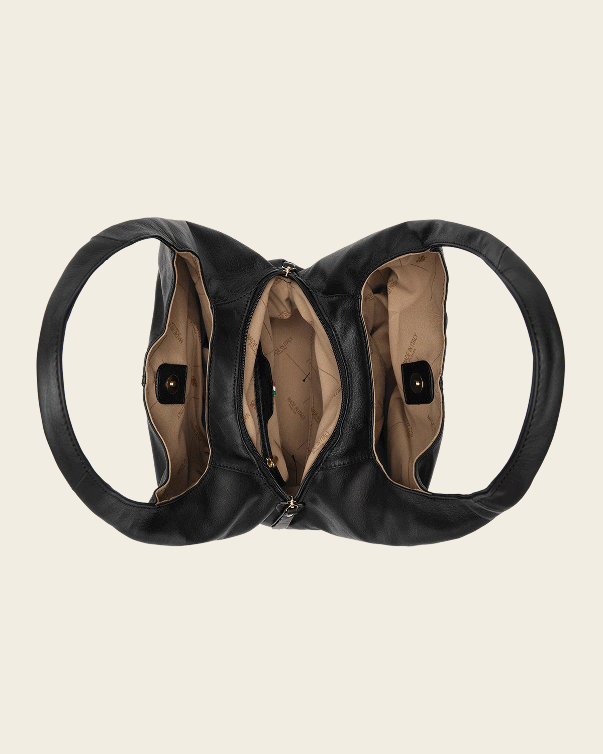 Catalina Black - Leather Hobo Bag