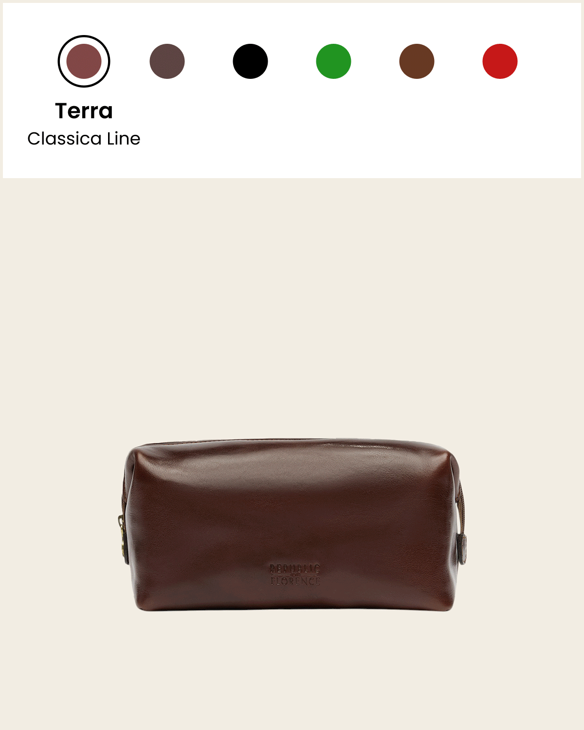Grand Dopp Kit Rosso - Leather Toiletry Bag
