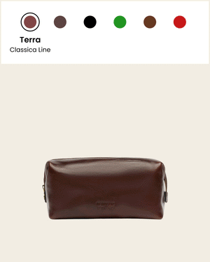 Grand Dopp Kit Rosso - Leather Toiletry Bag