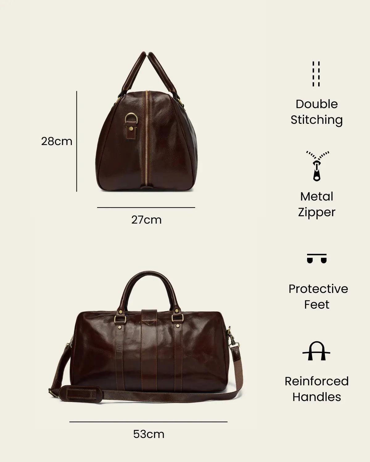 Amerigo Terra - Leather Weekender Bag