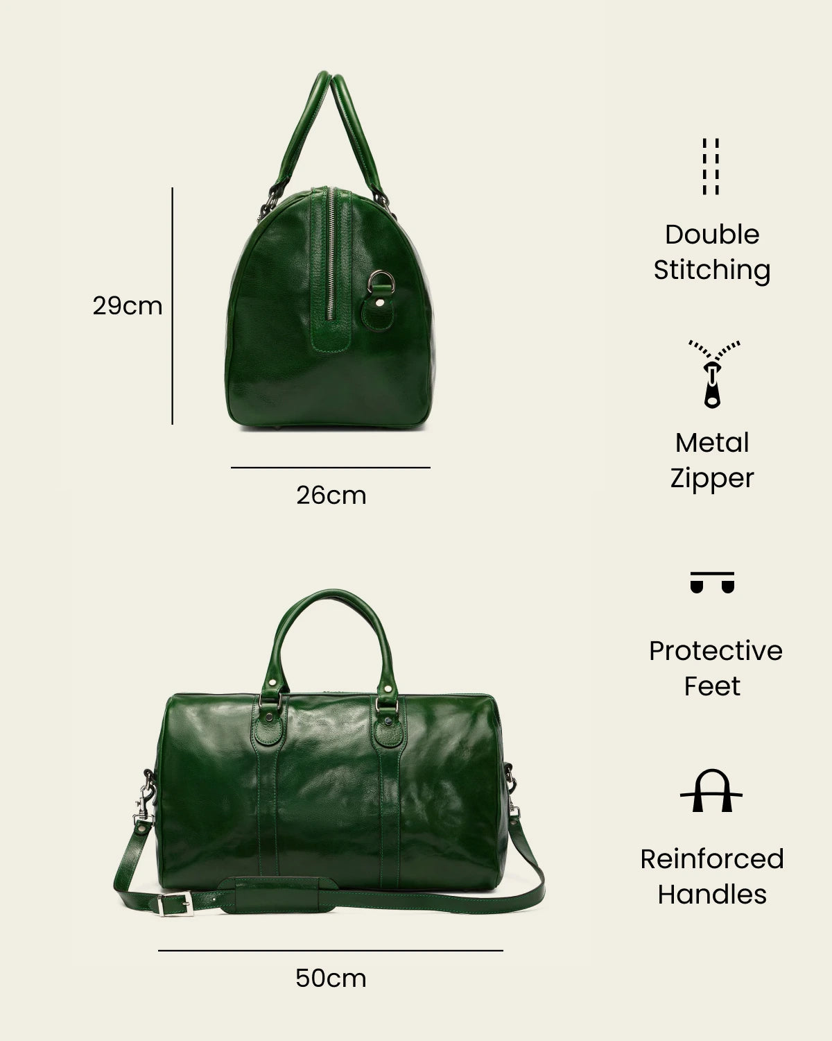 Beltrami Forest - Leather Weekender Bag