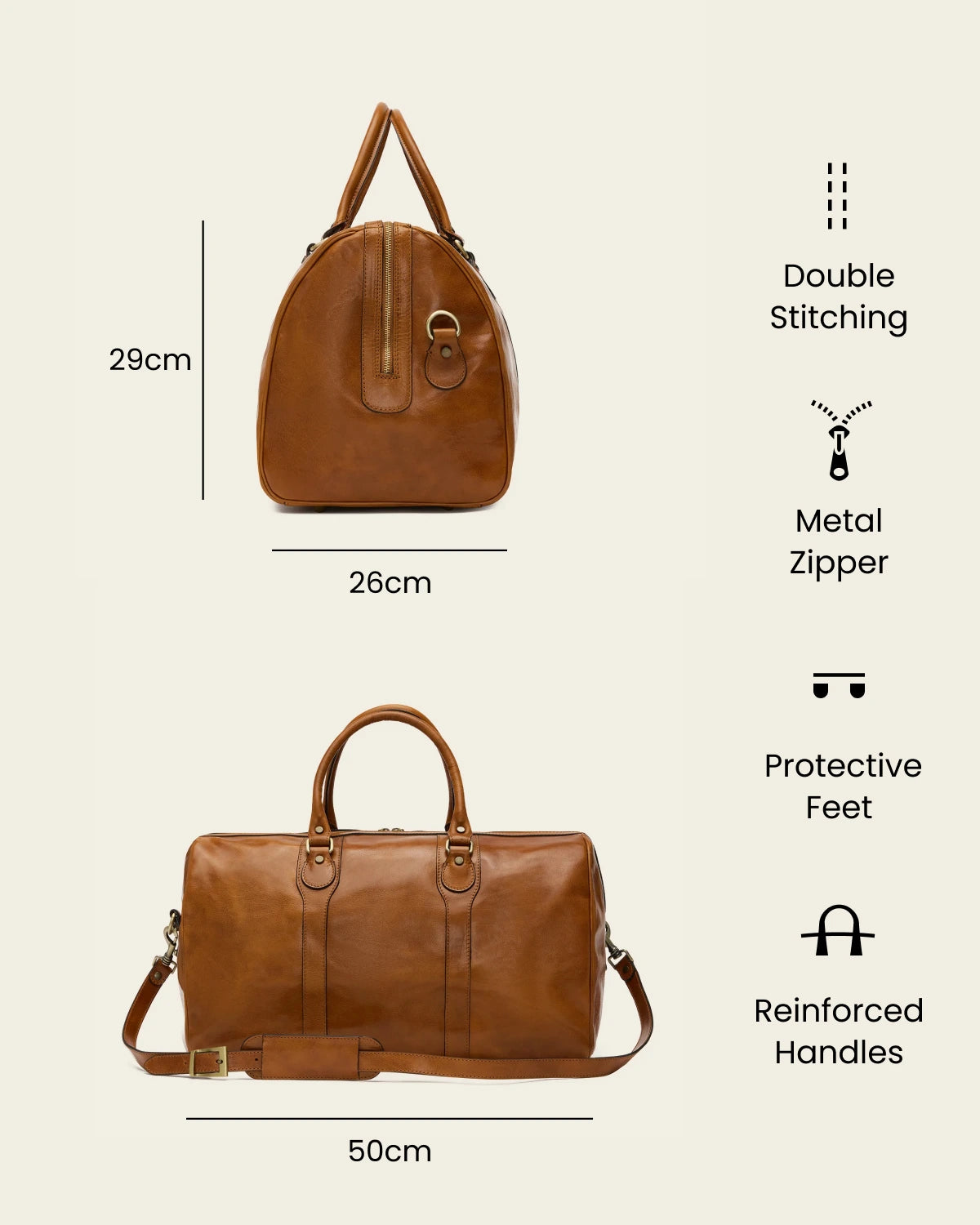 Beltrami Honey - Leather Weekender Bag