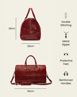 Beltrami Rosso - Leather Weekender Bag
