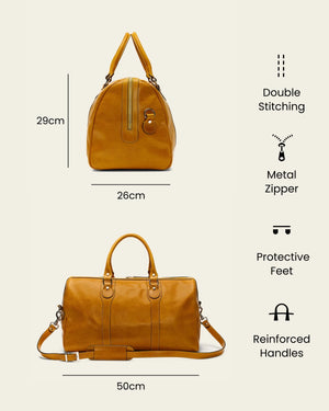 Beltrami Saffron - Leather Weekender Bag