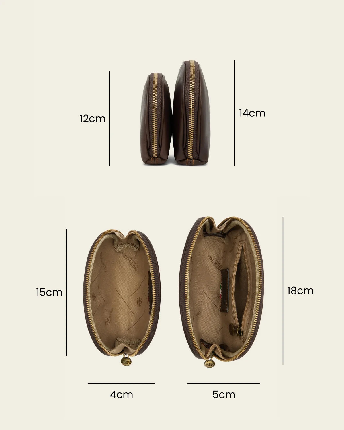 Duo Espresso - Leather Pouch Set