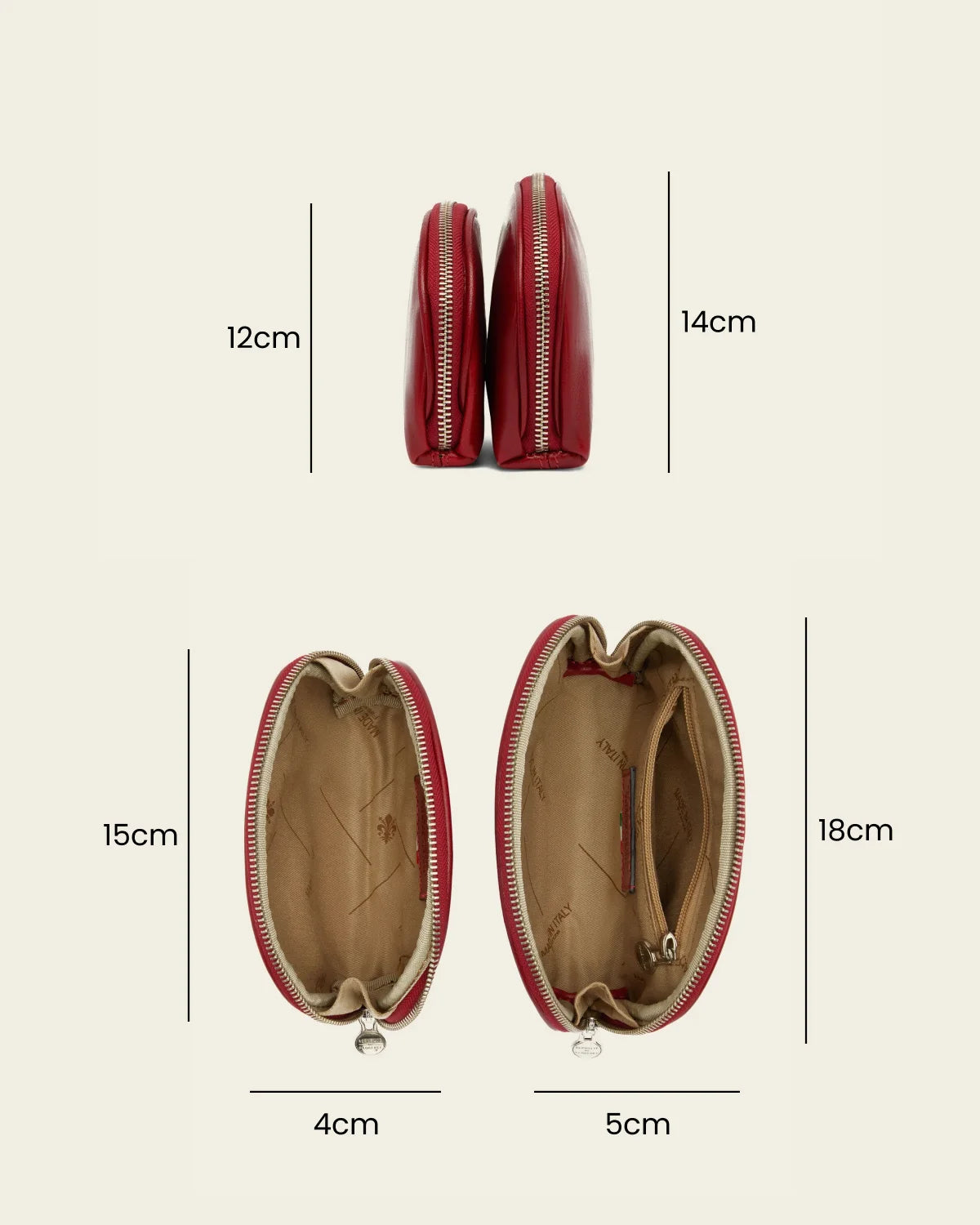 Duo Rosso - Leather Pouch Set