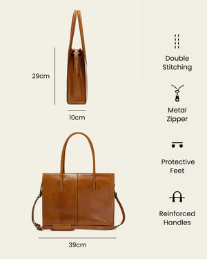 Florence Honey - Leather Work Tote