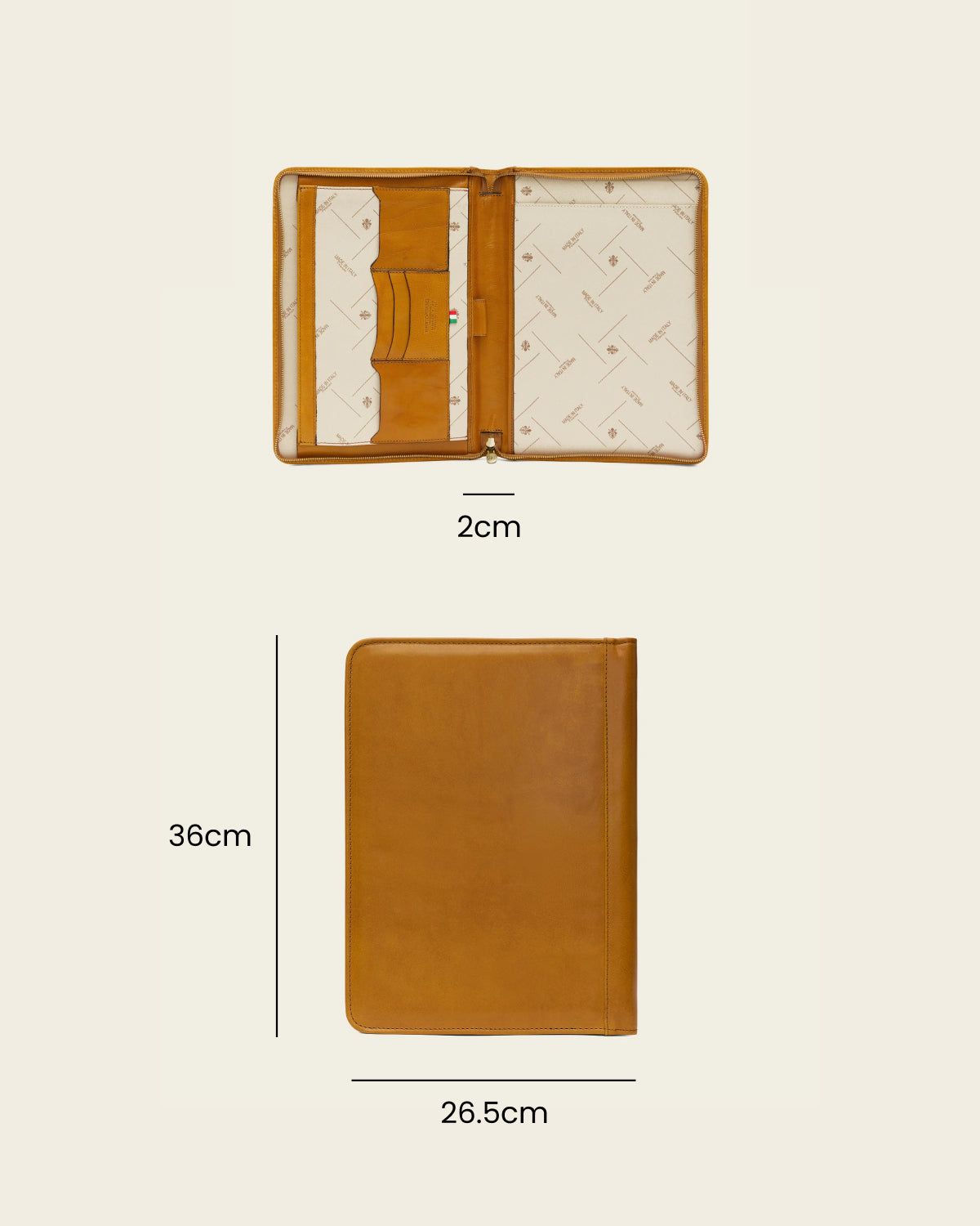 Folio Saffron - Slim Zip Leather Compendium