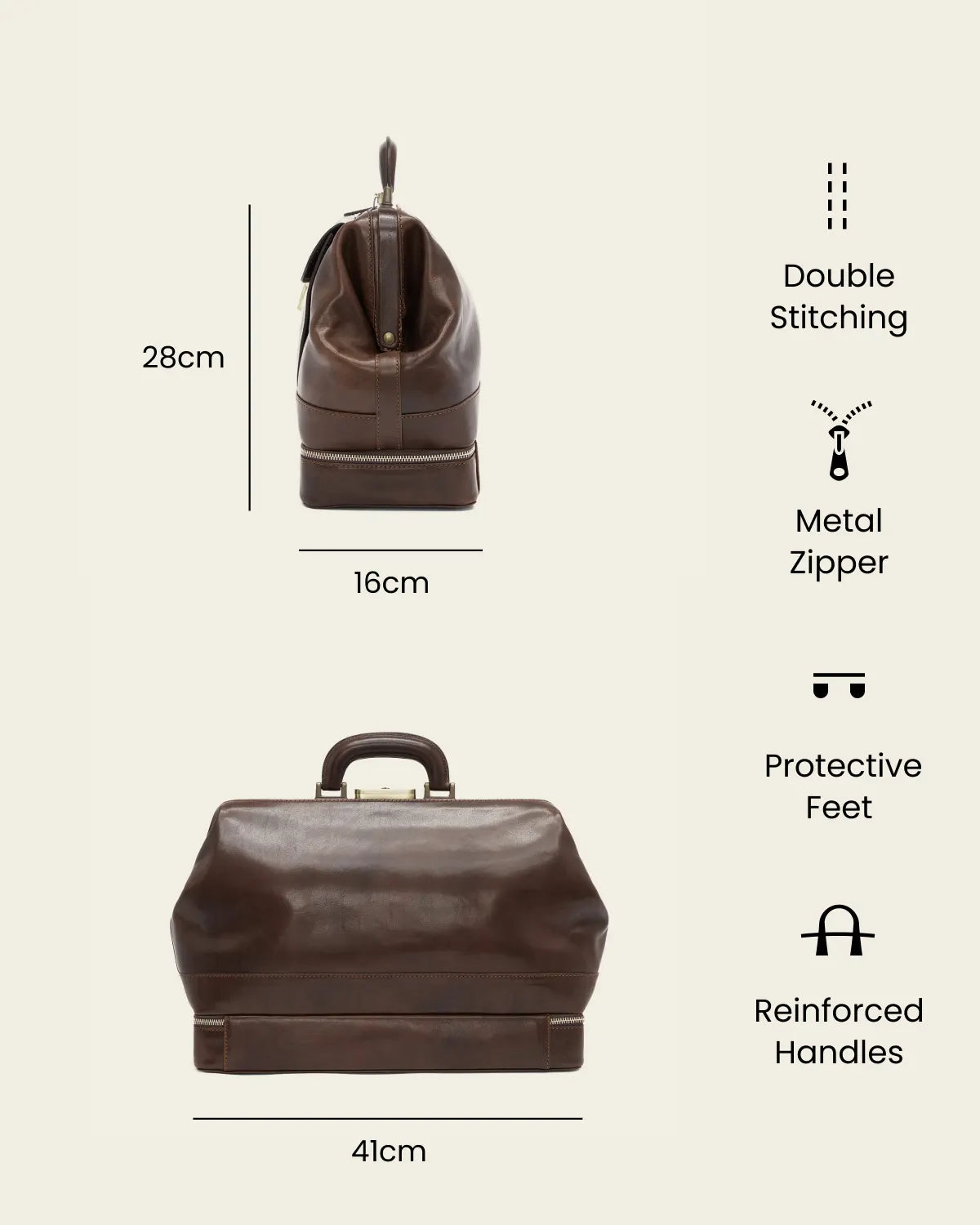 Hippocrates Espresso - Leather Doctor Bag