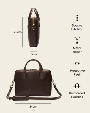 London Espresso - 14" Leather Briefcase