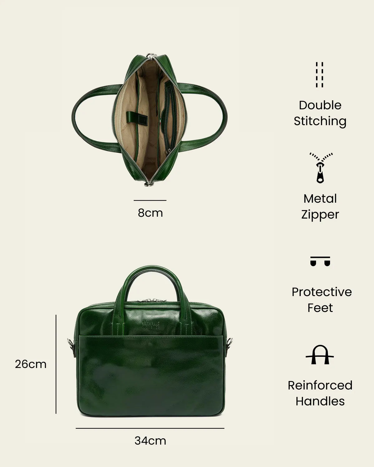 London Forest - 14" Leather Briefcase