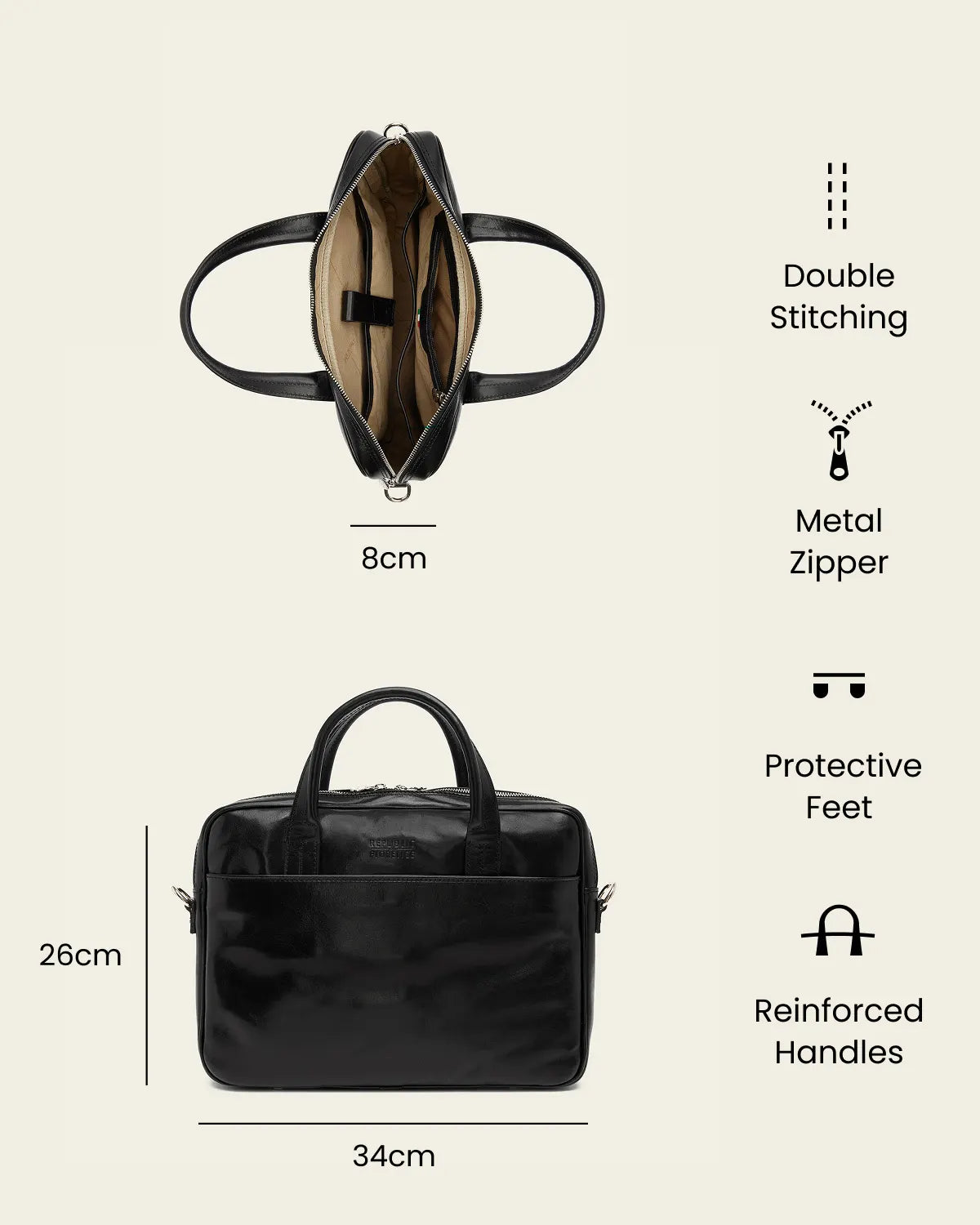 London Jet - 14" Leather Briefcase