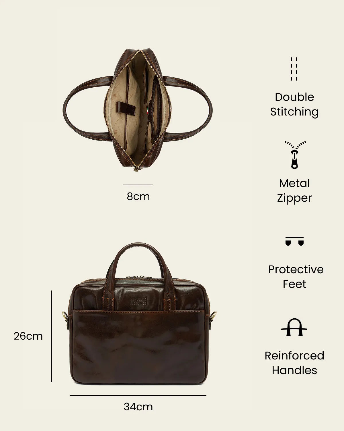London Moro - 14" Leather Briefcase