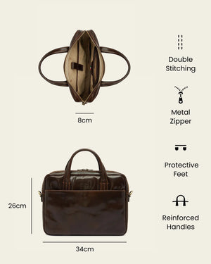 London Moro - 14" Leather Briefcase